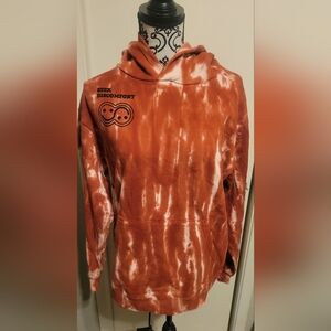 Seek Discomfort Burnt Orange And White Tie Dye Hoodie Sz Small Oversized